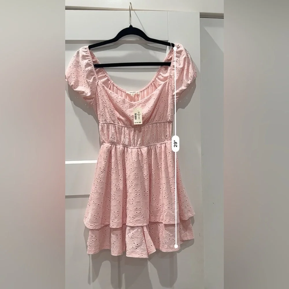 Aeropostale | NWT‎ Pink Eyelet Romper Dress  / Mini Dress- Size Small - Picture 9 of 12